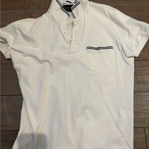 White Polo Shirt with Black Accents